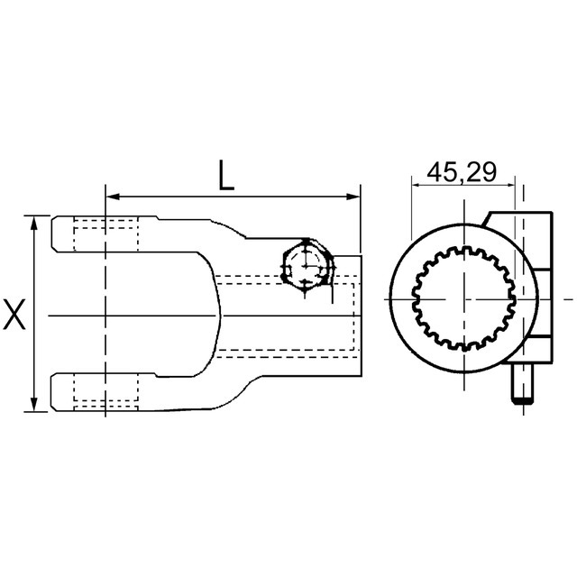 Machoire Extremite 1"3/4 20C 32X76 Verrou A Poussoir référence fournisseur 232150